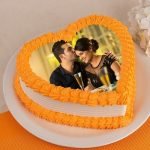 Heart Shape Vanila Photo Cake