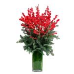 ILEX RED BERRIES IN VASE