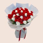 51 White & Red Roses