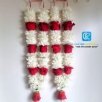 Fresh Flower Wedding garland -Red Roses &White Chrysanthemum